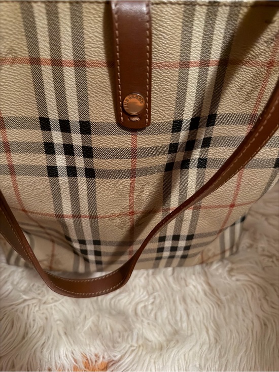 Burberry Handbags - Burberry Canvas Tote Bag in Beige and Brown